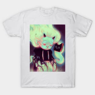 Pale Girl and Very Suspicious Cat T-Shirt